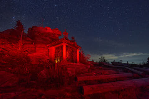 Gemeinde Neureichenau Landkreis Freyung-Grafenau Dreisesselberg Bischof Neumann Kapelle Lightpainting (Dirschl Johann) Deutschland FRG